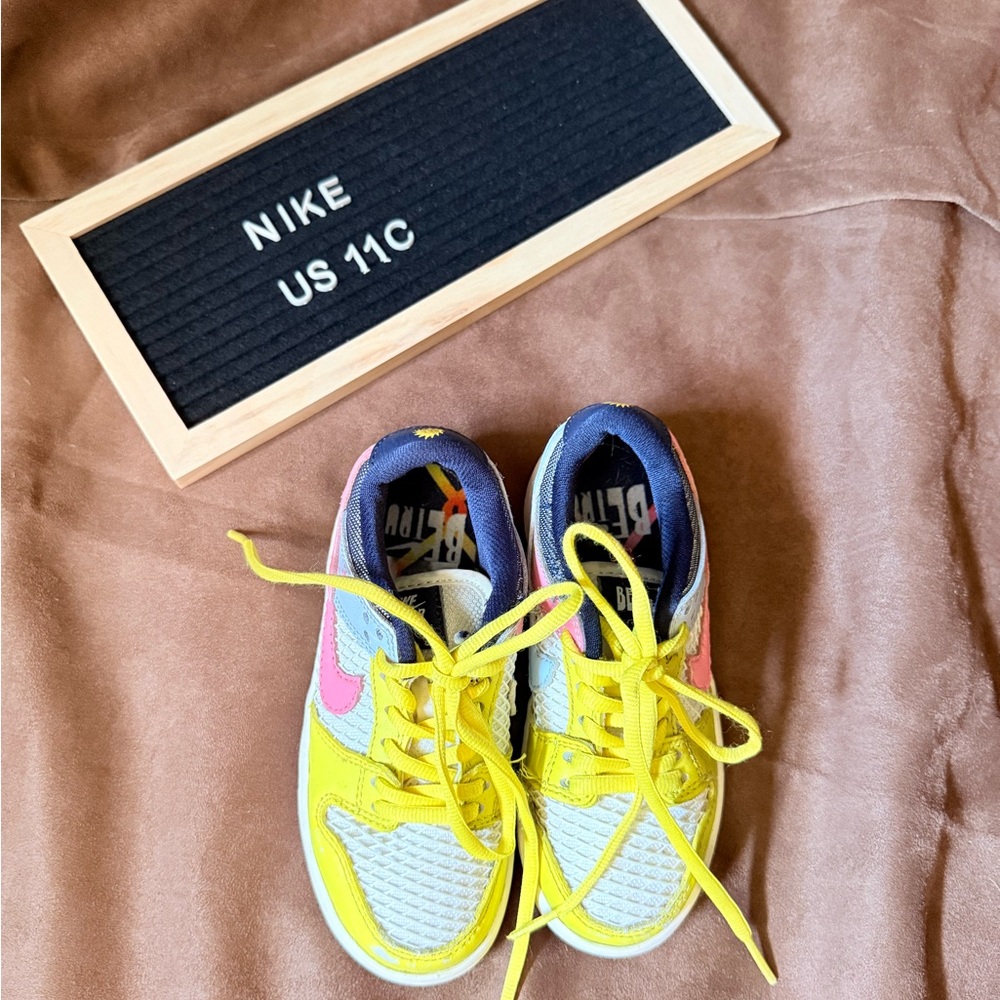 Girls’ White & Yellow Nikes 11C